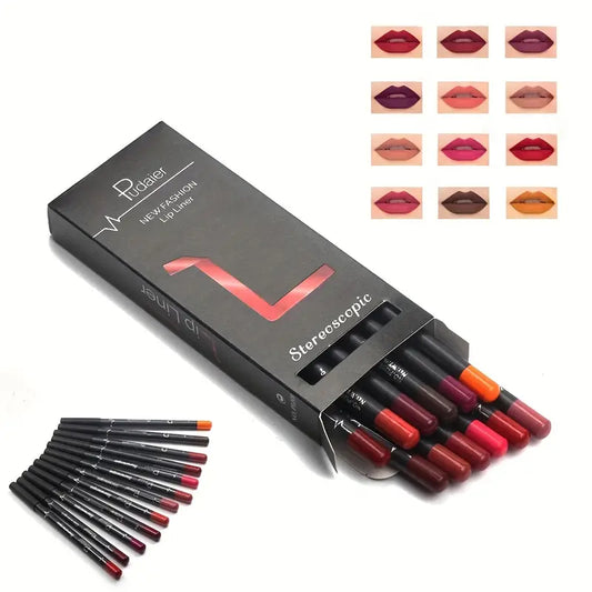 12pcs Lip Liner Pencil Set  تحديدين ليفا